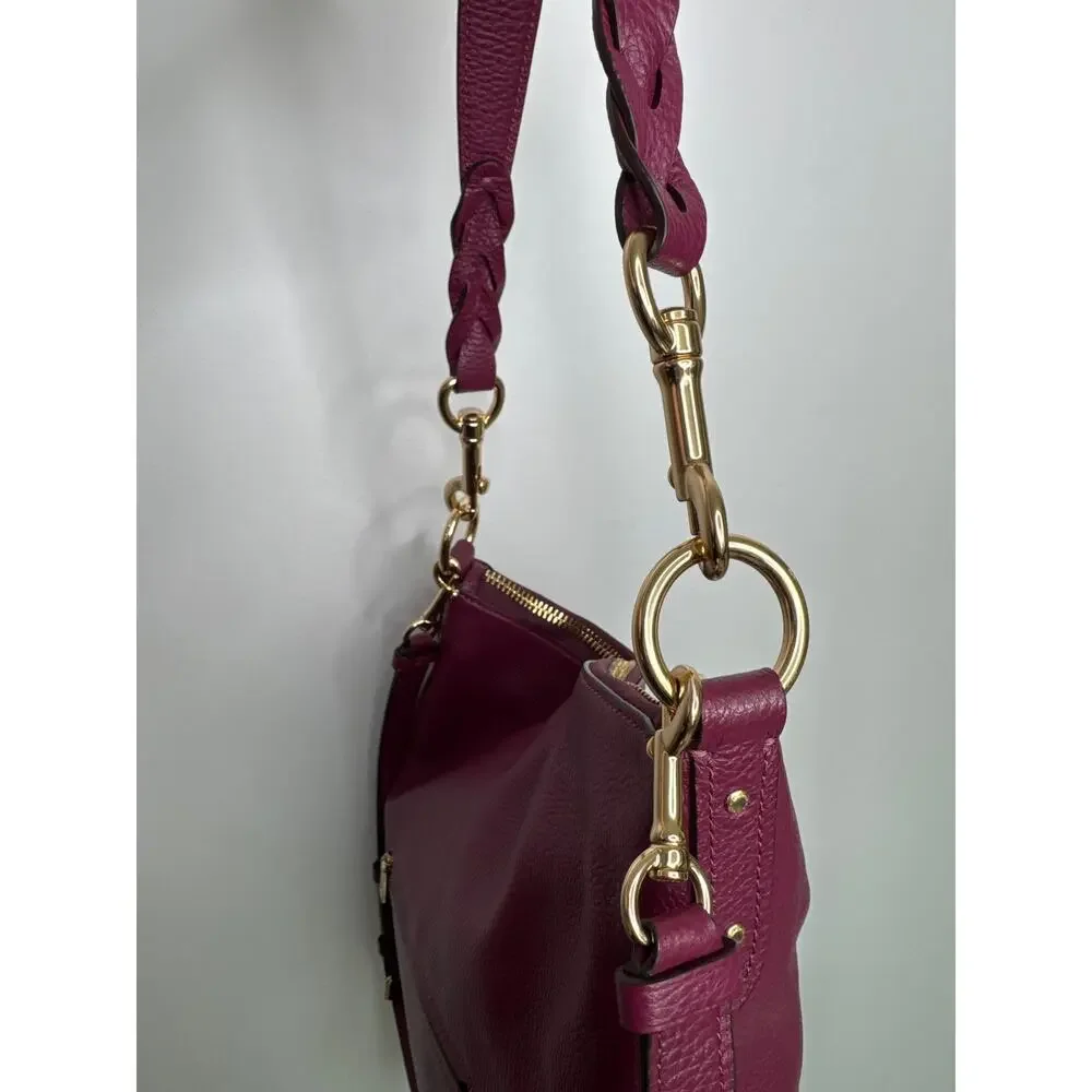 Coach Abby duffle berry Pebbled Leather Shoulder Bag F31507 like NEW